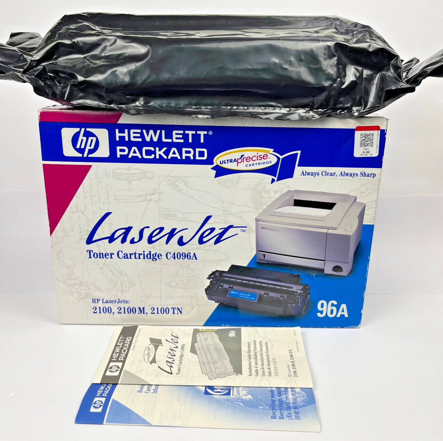 Genuine HP 96A C4096A Black Toner Cartridge OEM LaserJet 2100 2200 Open Box