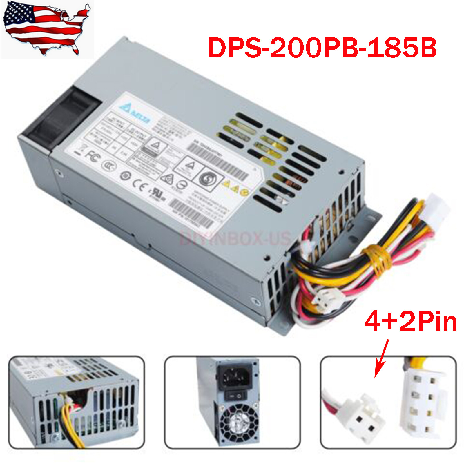 New 190W Delta Power Supply DPS-200PB-185 B AC 100-240V 3.5A 47-63HZ 4+2Pin @US
