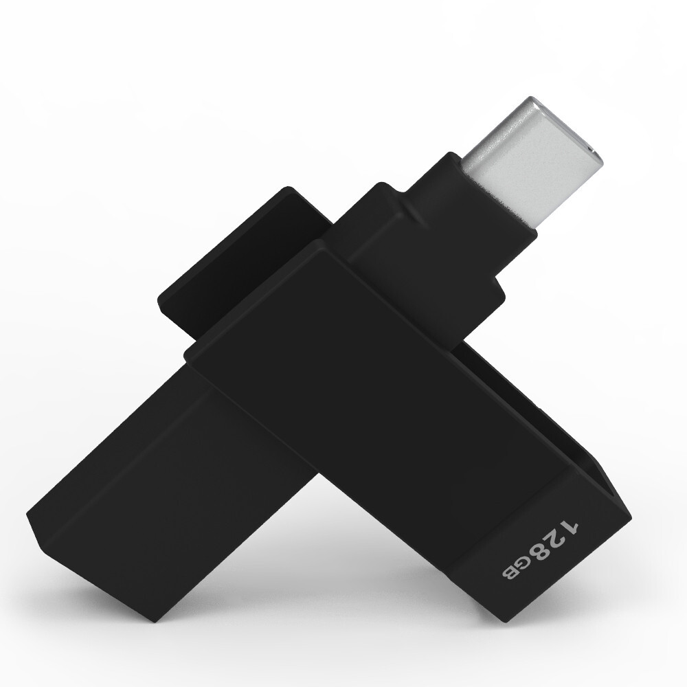 iXflash 128 GB Backup Flash Drive USB A & USB C for iPhone iPad & Computer Black