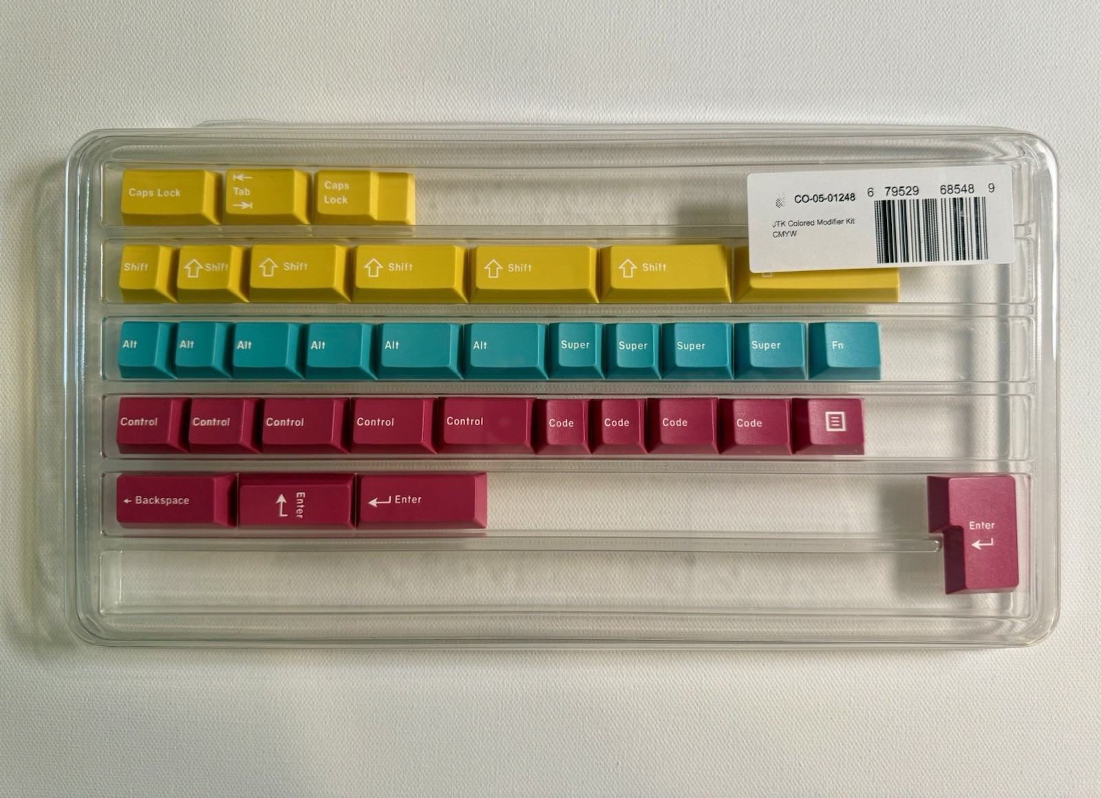 JTK Colored Modifier Kit CMYW ABS Keycaps Cherry Profile MX Brand New