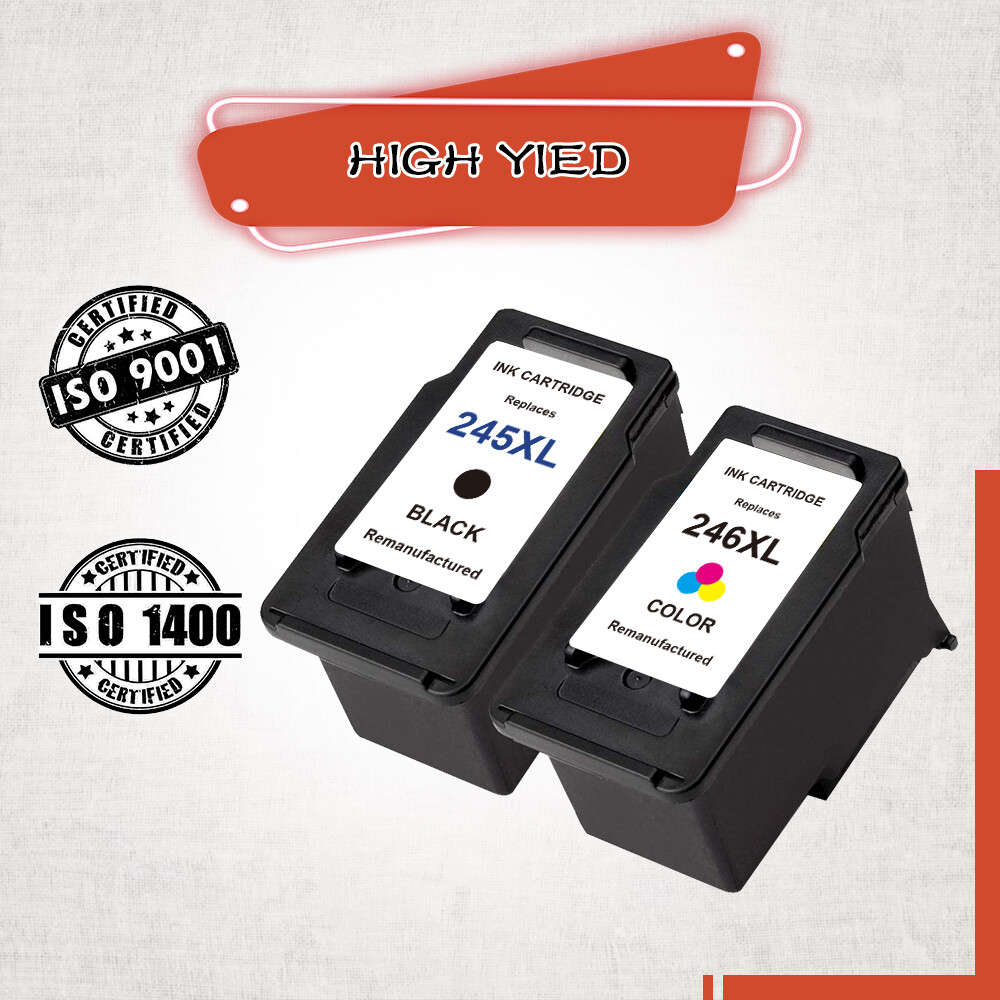 2 PKs Black Color PG-245 XL CL-246 XL Ink  For Canon PIXMA MG2500 MX490 TR4522 .