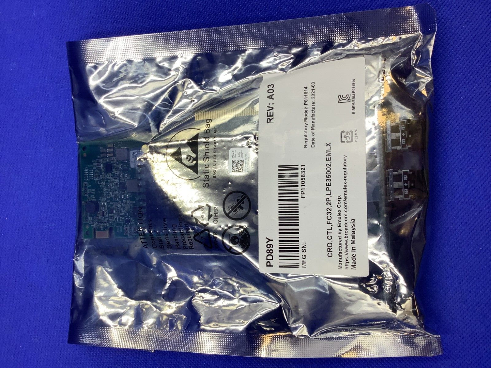 LPE35002-M2 DELL/EMULEX 32GB 2Port 32GFC SW Optical Fibre Channel HBA PD89Y