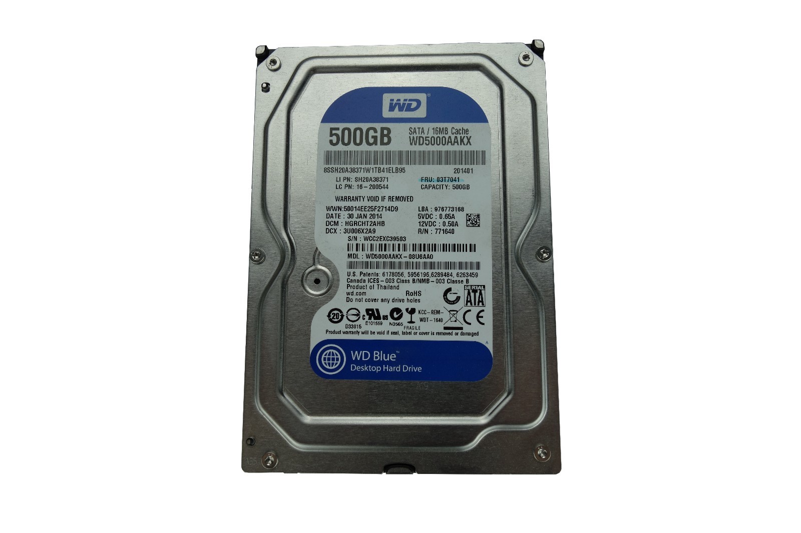 Lenovo 500GB 7.2K SATA 3.5" Hard Drive 03T7041