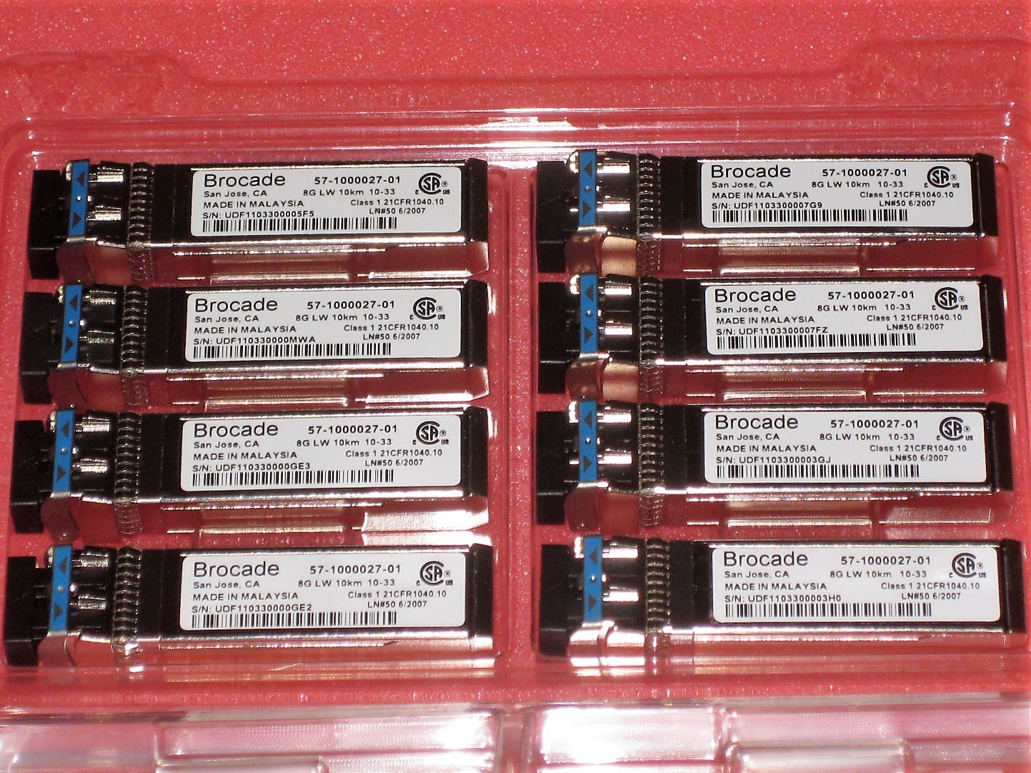 Brocade 8Gb 57-1000027-01 XBR-000153 LW Duplex 10Km SFP+ Optic Transceiver 8G