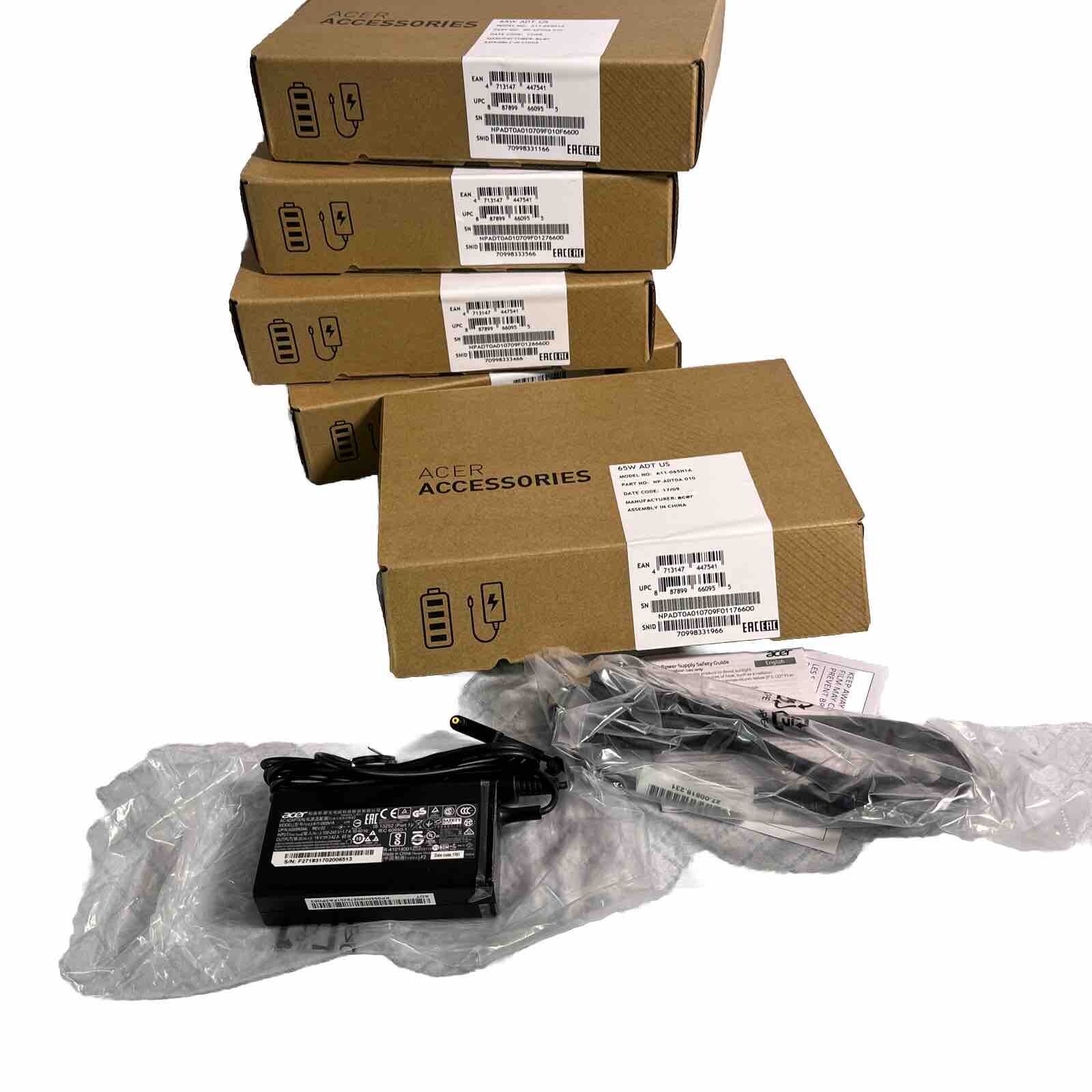 LOT OF 5x New Genuine Acer A11-065N1A AC Adapter Charger w/ Power Cord -65w