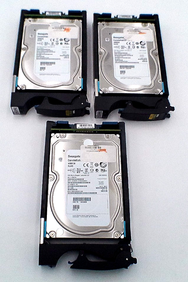LOT OF 3 - EMC Data Domain 4TB 7.2K 6Gbps 3.5" SAS HDD for ES30 (005050160)