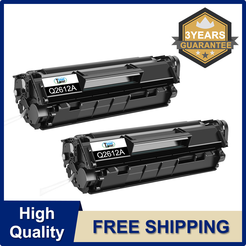 2 Pcs Q2612A 12A Black Toner for HP LaserJet 1020 1022 1015 3015 3030 MFP M1319