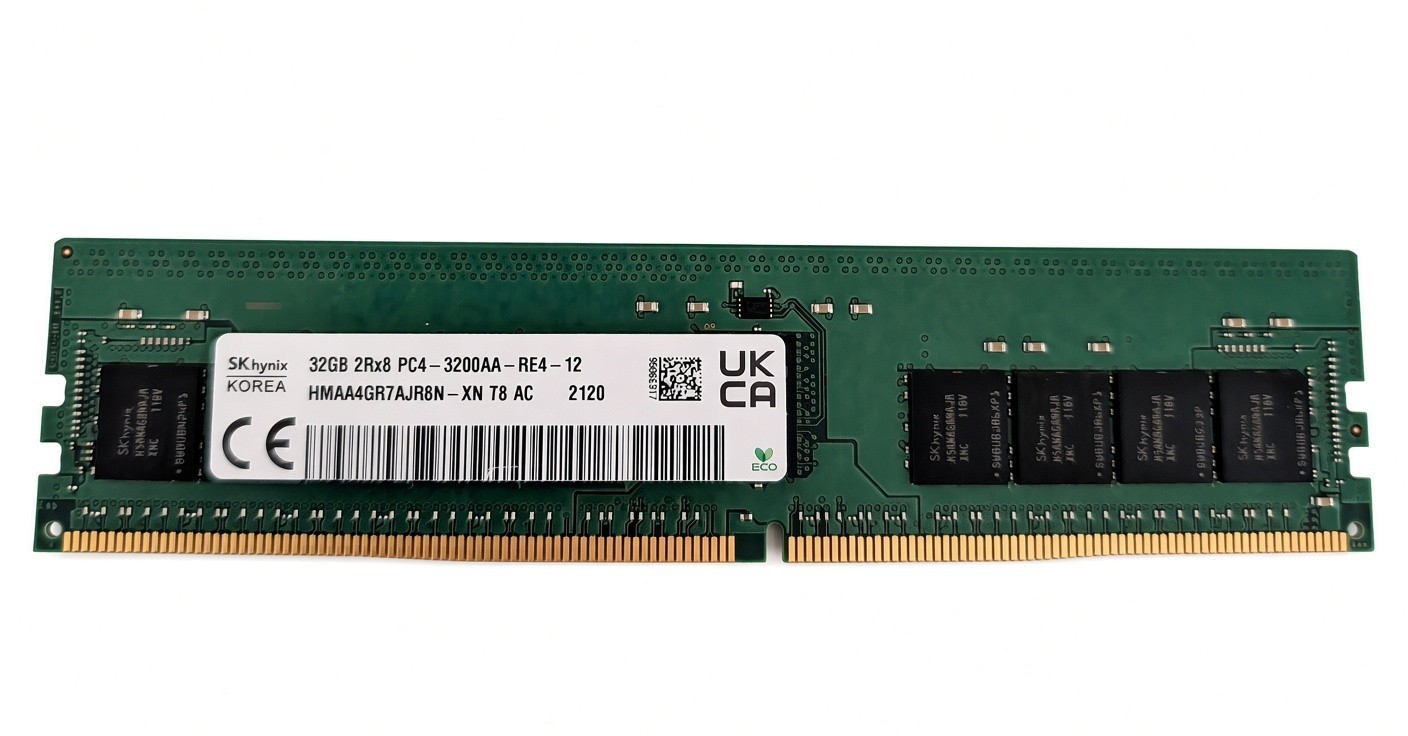 Lot of 12 SK hynix 32GB 2Rx8 PC4-3200 DDR4 ECC RDIMM HMAA4GR7AJR8N-XN
