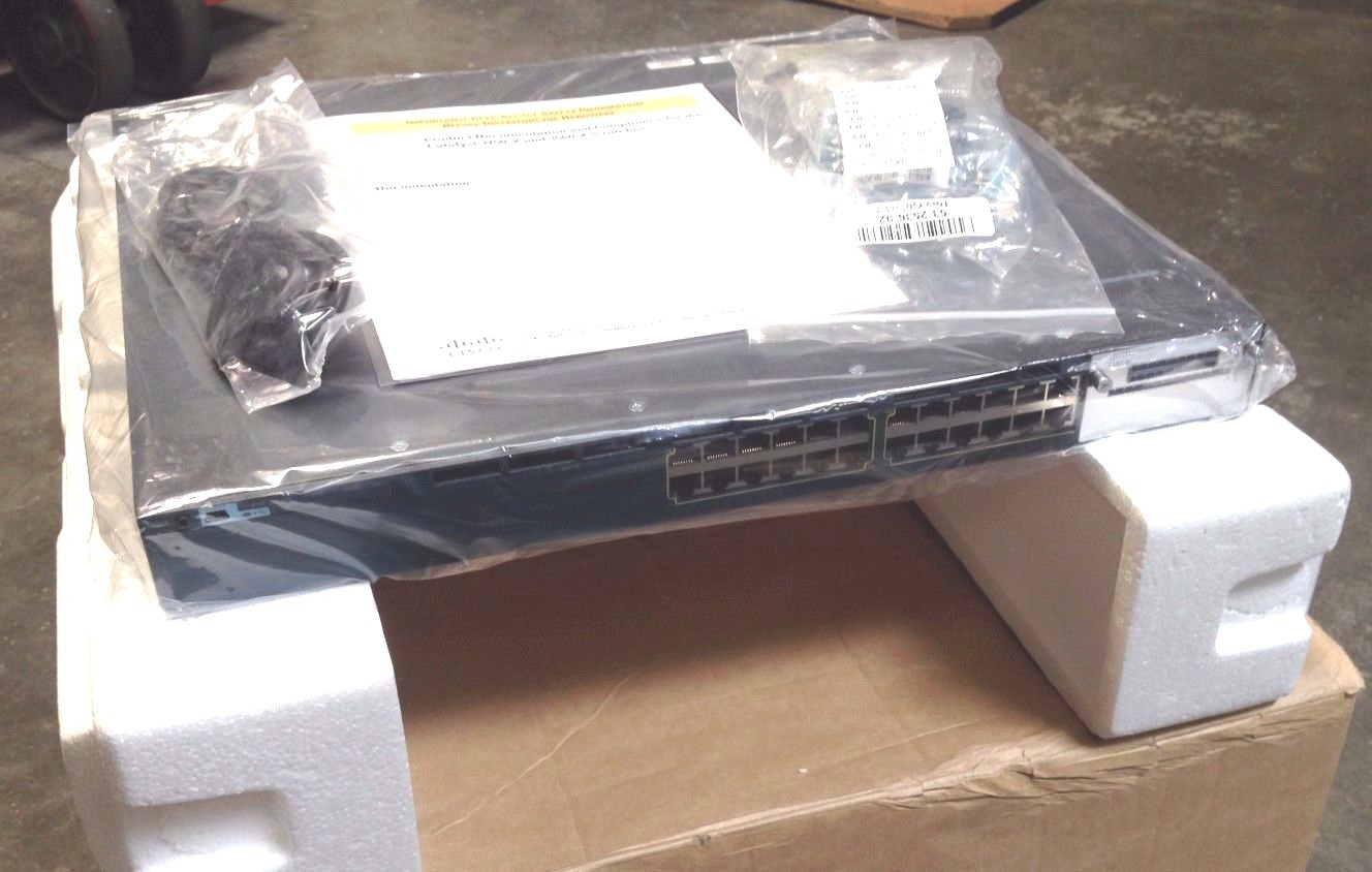 New Cisco WS-C3560X-24P-L 24 Port POE Gigabit Switch 