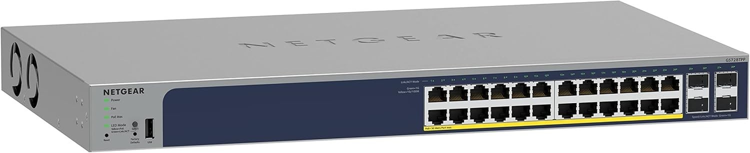 NETGEAR ProSafe GS728TPP 24-Portpro Switch with 4 SFP Ports