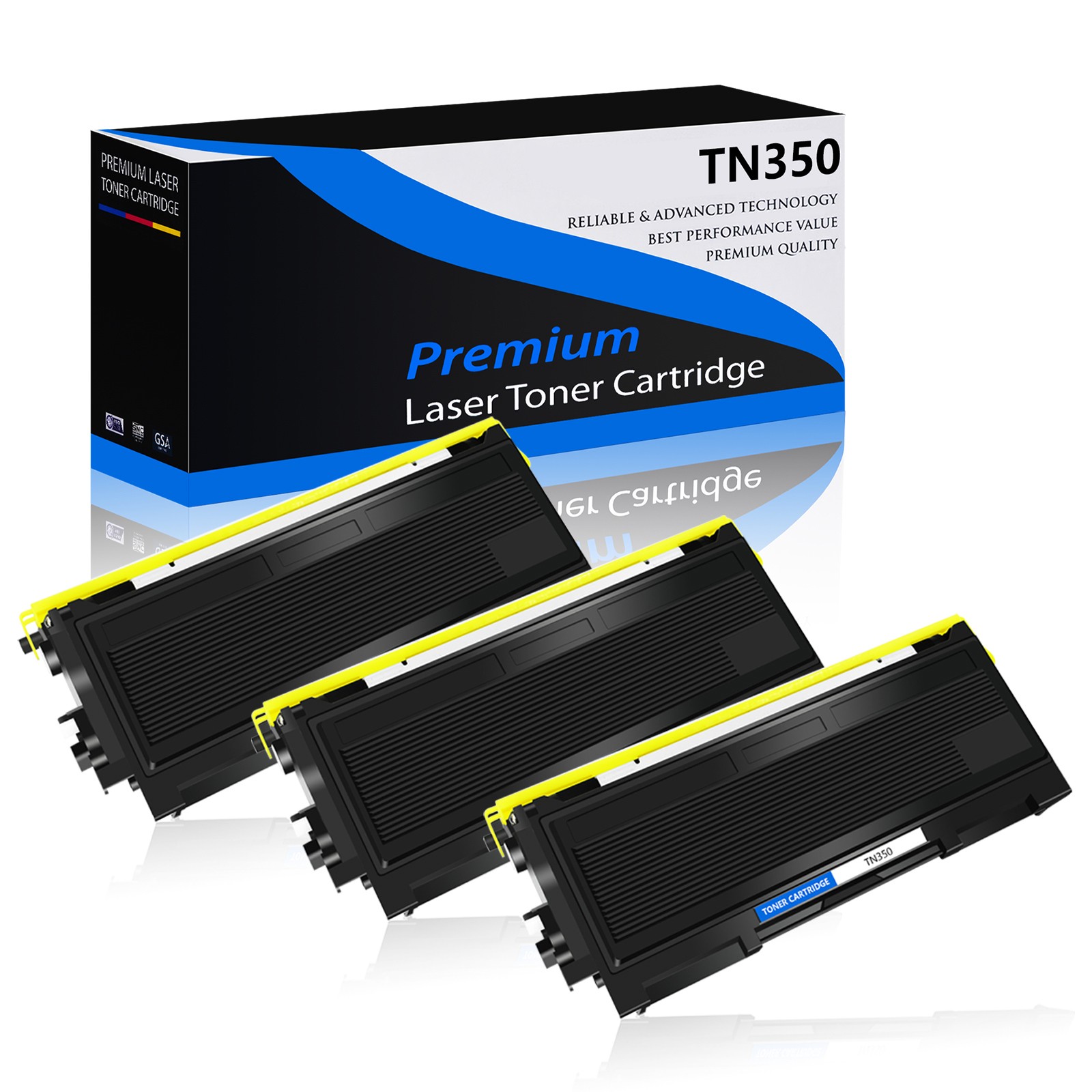 3PK Black TN350 Toner Cartridge for Brother HL Printers 2030 2030R 2070N 2070NR