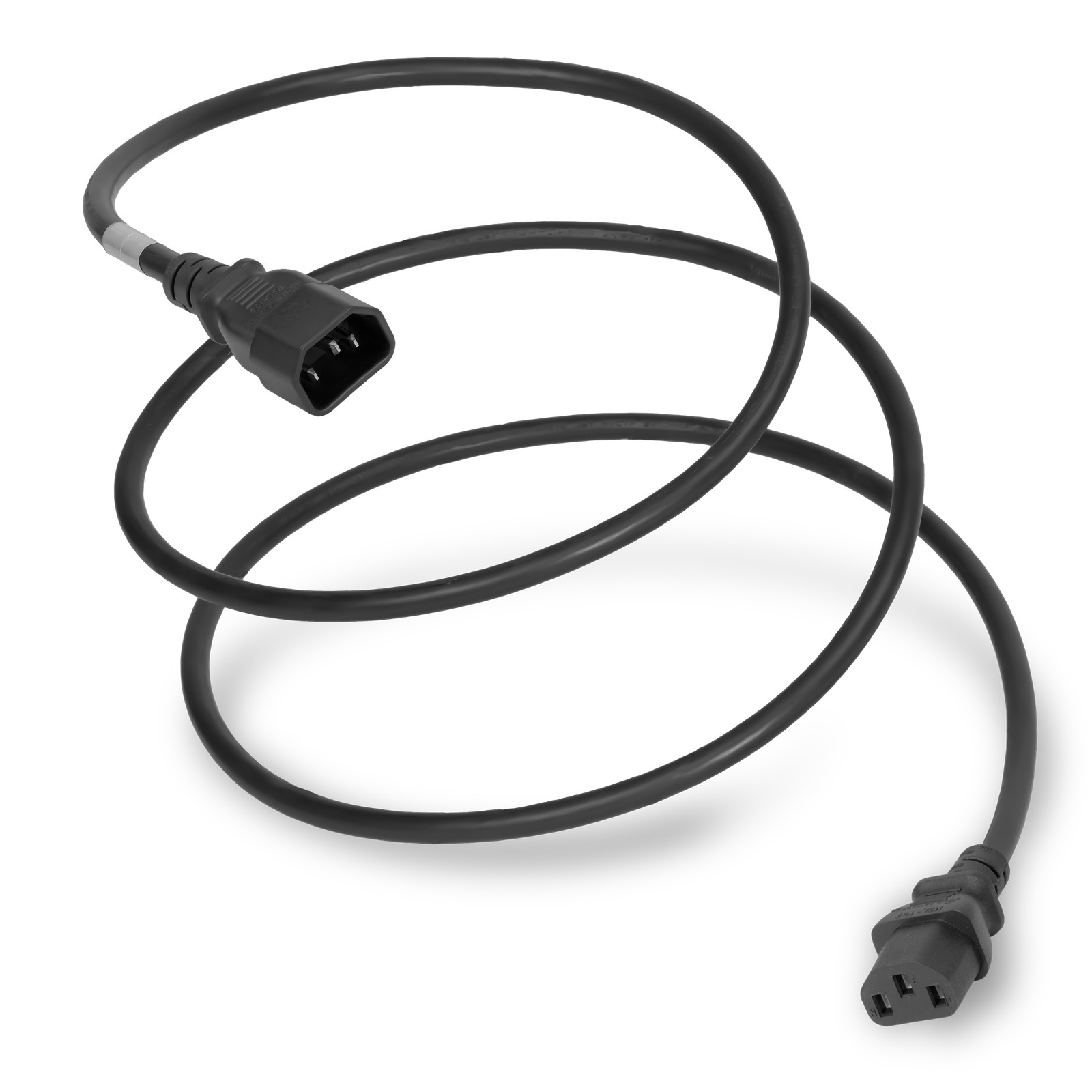 15 Pack of C13 C14 15A 250V 14/3 SJT Power Cord - Black - 7ft