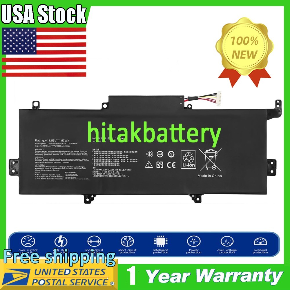 C31N1602 Battery For Asus Zenbook UX330UA U3000U UX330 UX330U 0B200-02090000 USA