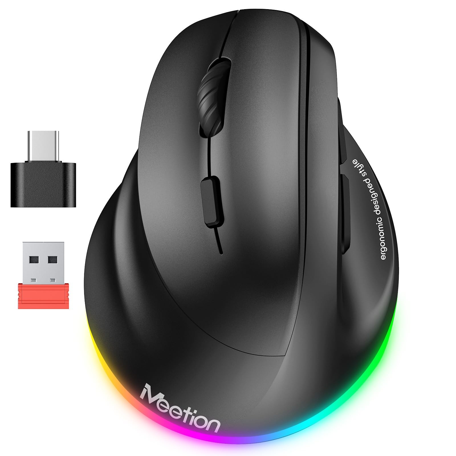 MEETION Left-Handed Ergonomic Left-Handed, Black （For Large Left hands) 
