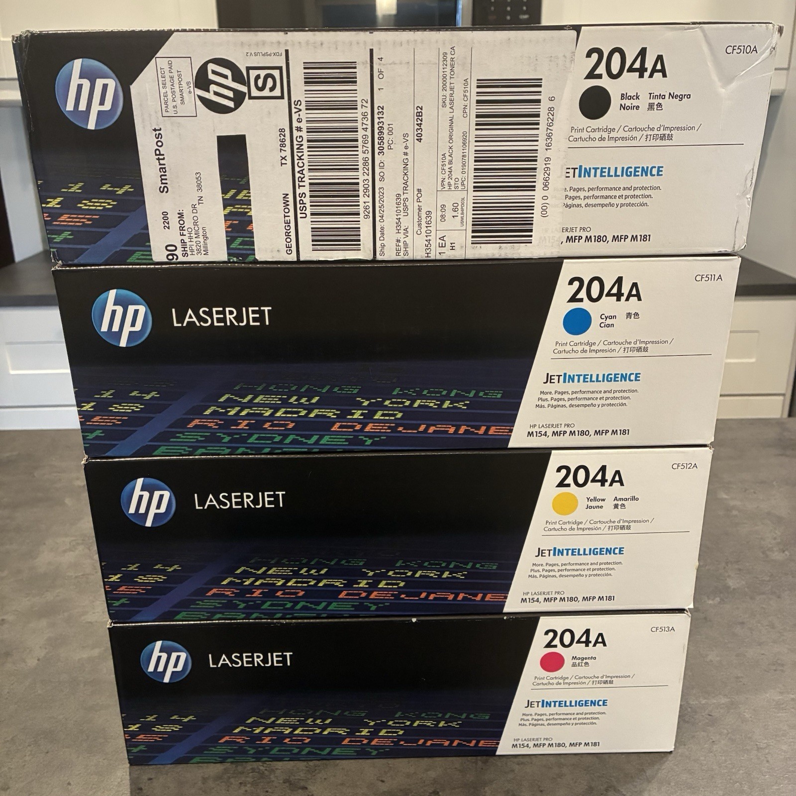 New OEM HP 204A Toner Cartridge Set of 4 CF510A CF511A CF512A CF513A Original