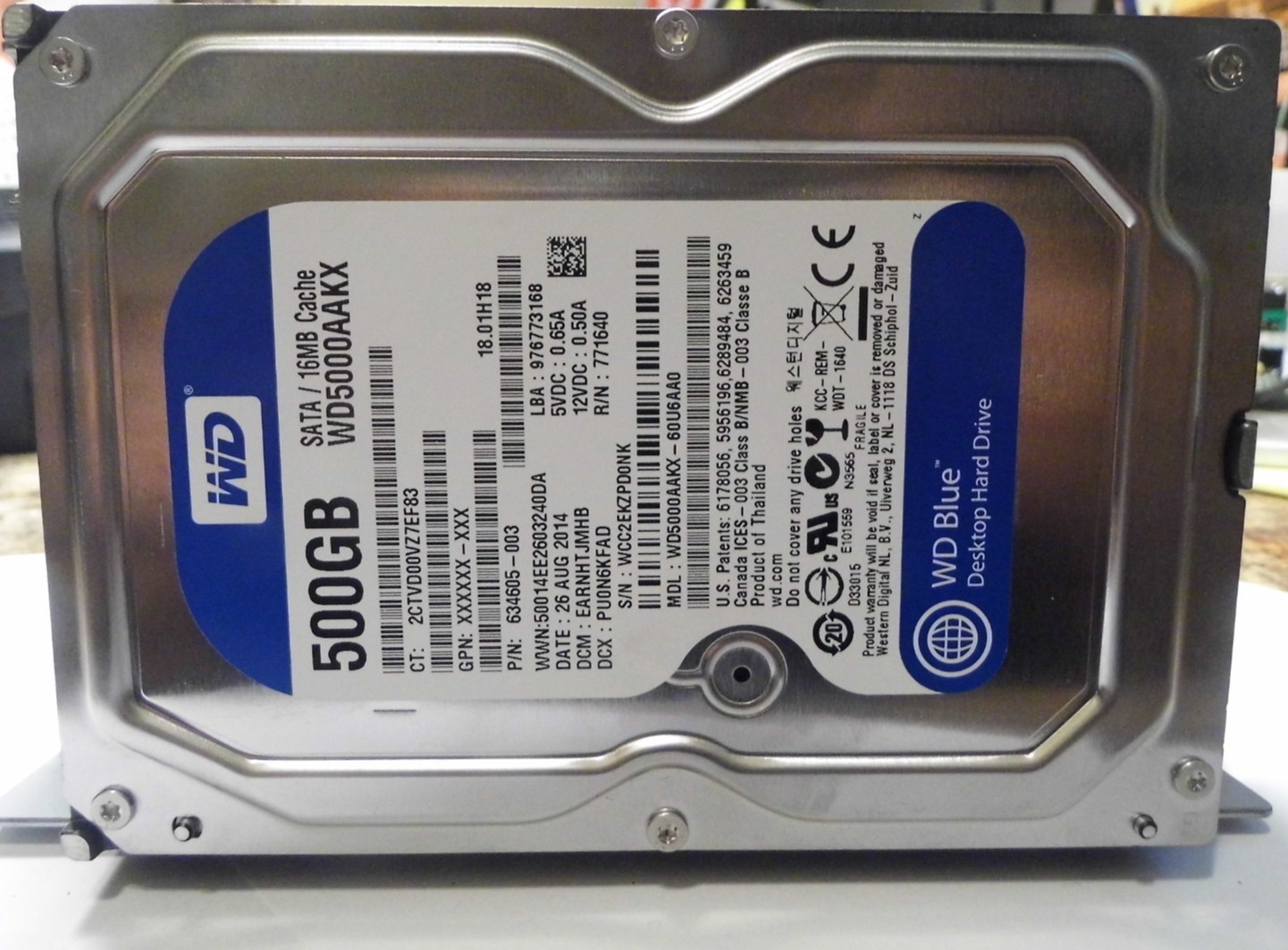Stratasys EDEN 260VS Harddrive 500gb  P/N 634605 3D Printer Parts