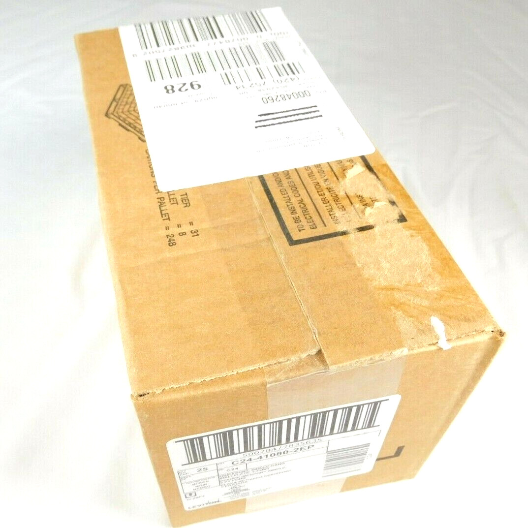 41080-2EP 2-Port Leviton Single-Gang QuickPort Wallplate, Black - 25 PACK