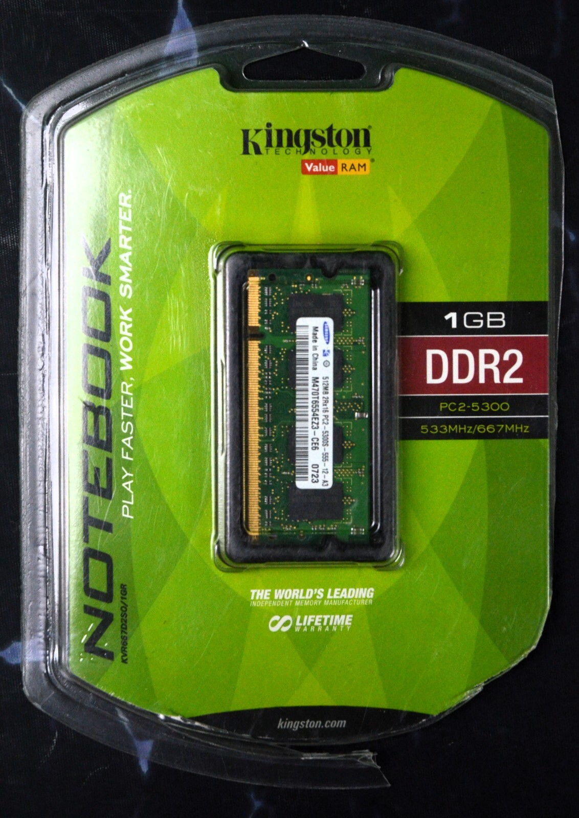 Kingston Technologies Notebook | 1 GB DDR2 | PC2-5300 | 533 MHz/667MHz