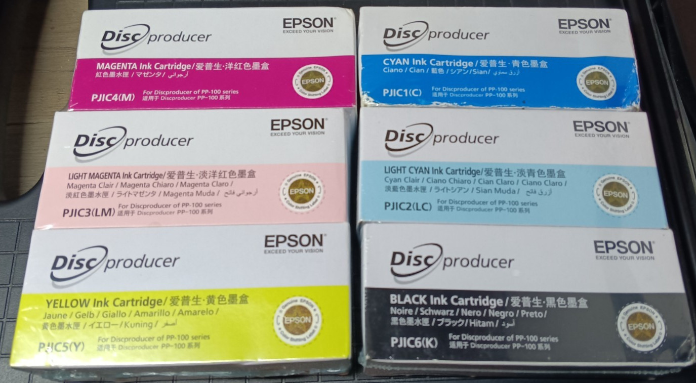 Epson Disc Producer PP-50 PP-100 Ink Cartridge Color Full Set Of 6 NEW sealed