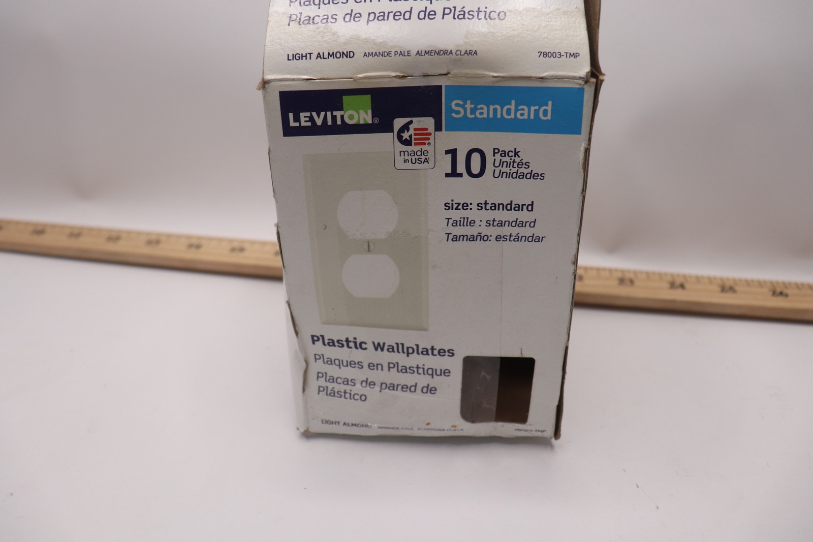 (10-Pk) Leviton 1 Duplex Receptacle Wall Plates Light Almond R56-78003-T