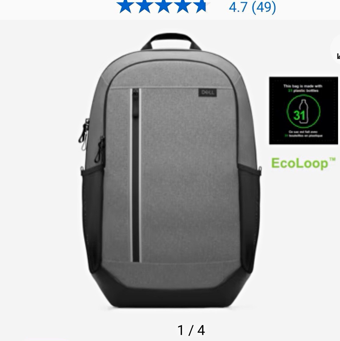 Dell Pro 14-16 Plus EcoLoop Urban Backpack 14-16" Gray/Black Padded *New-Sealed*