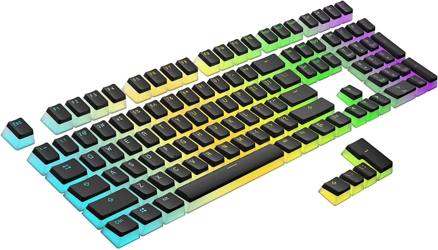 Pudding PBT Keycaps | 112 Double Shot Translucent ANSI US & ISO Layout |