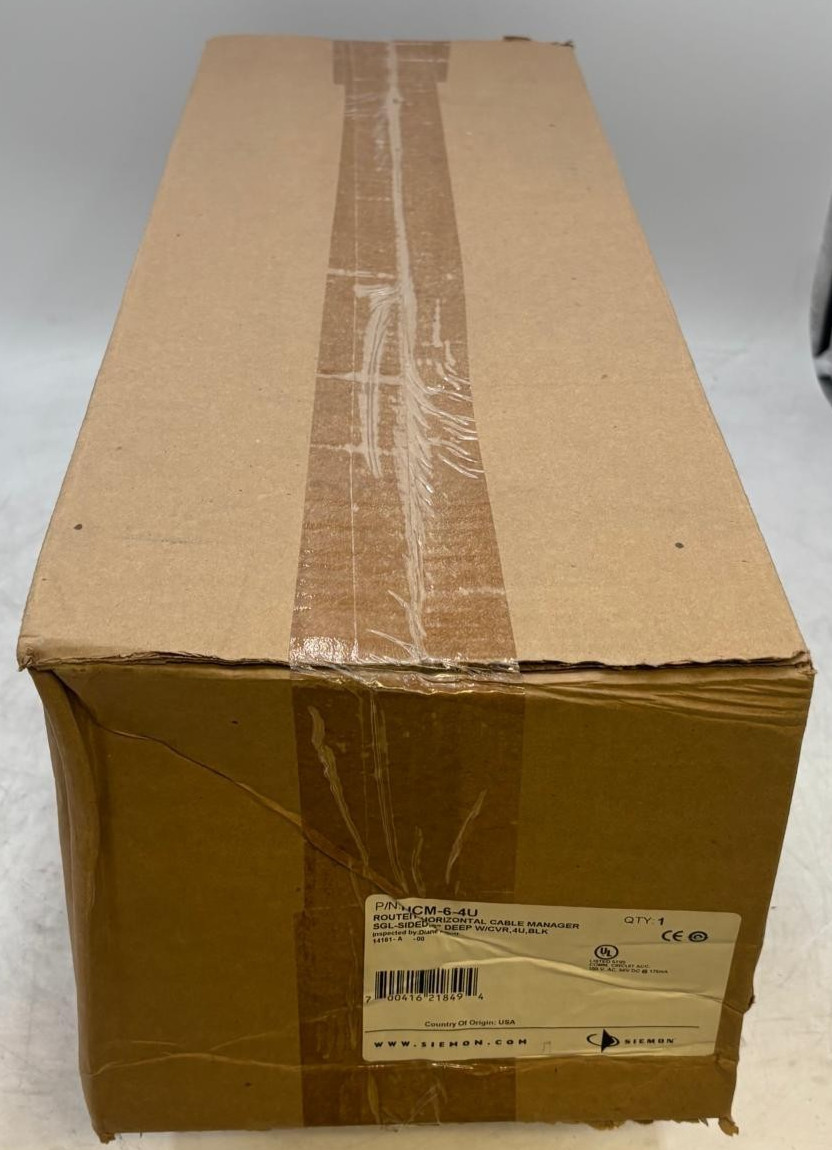Siemon HCM-6-4U RouteIT Horizontal Cable Manager, Single Sided 6" Deep