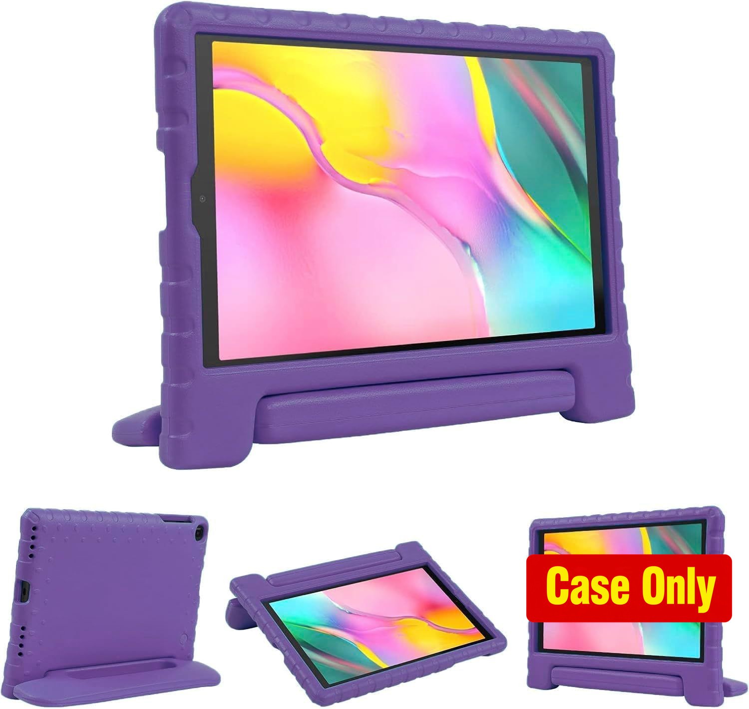 Case for Samsung Tab A 10.1" 2019, Purple Handle Cover for Kids