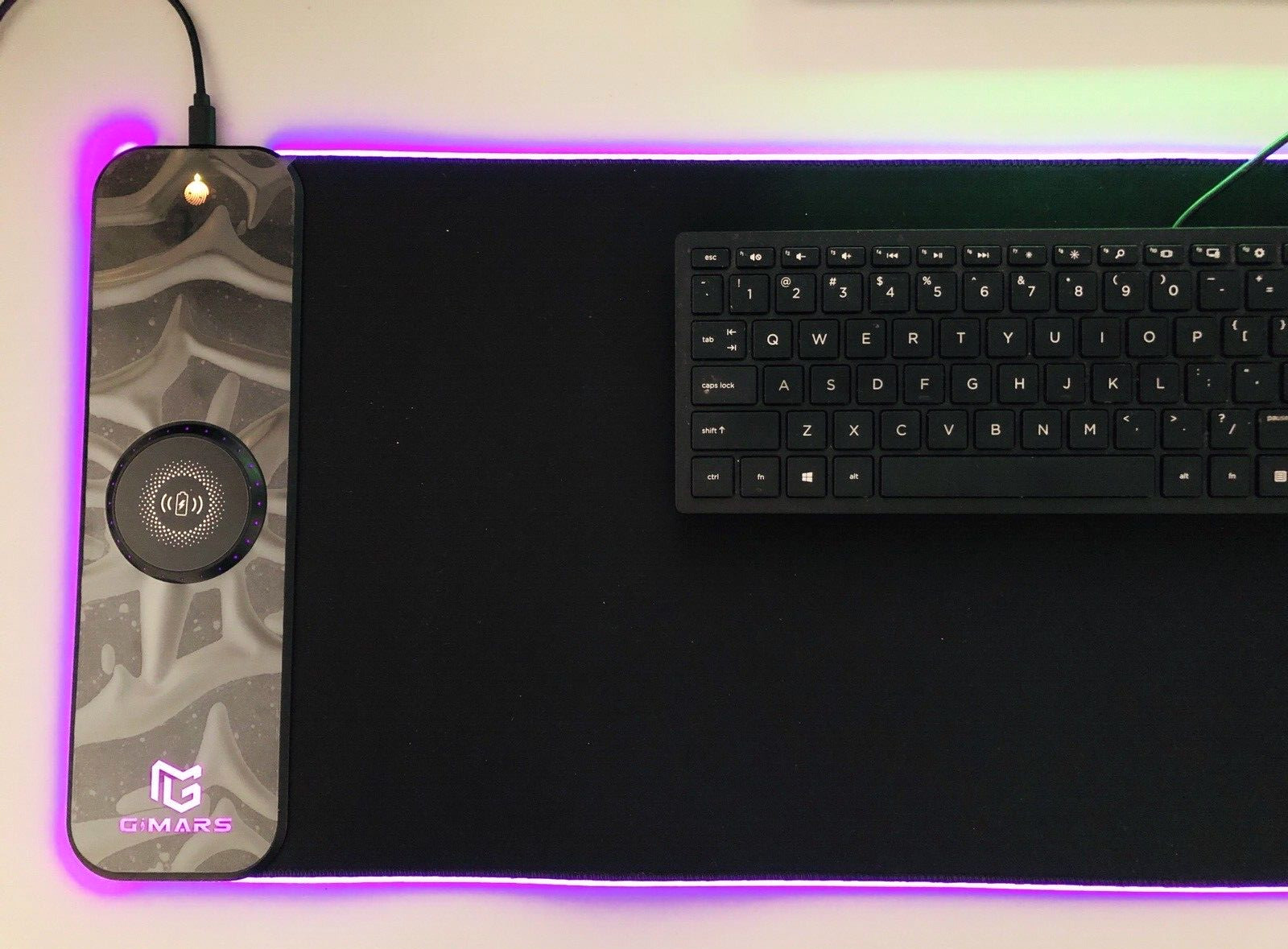 Gimars 15W Magnetic Wireless Charging RGB Gaming Mouse Pad Light Change Modes
