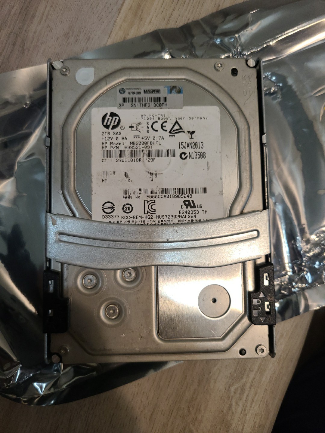 FESTPLATTE HP MB2000FBUCL 638521-001 2TB HUS723020ALS640 7200U/min 64MB SAS 3.5"