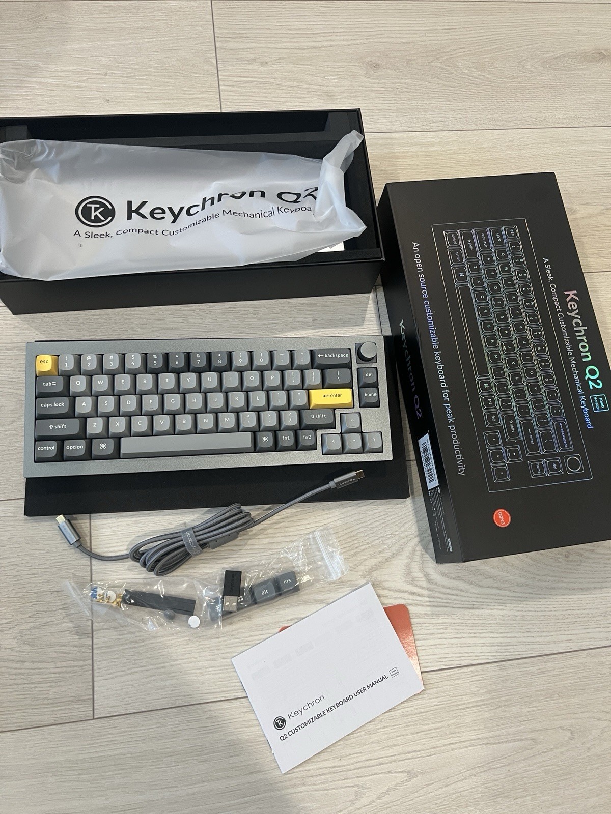 Keychron Q2 Wired Custom Mechanical Metal Keyboard Brown Switches