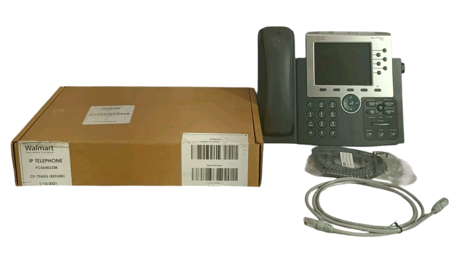 Cisco 7965G IP VoIP Gigabit GIGE Telephone Phone - CP-7965G Gray Corded 6-Line