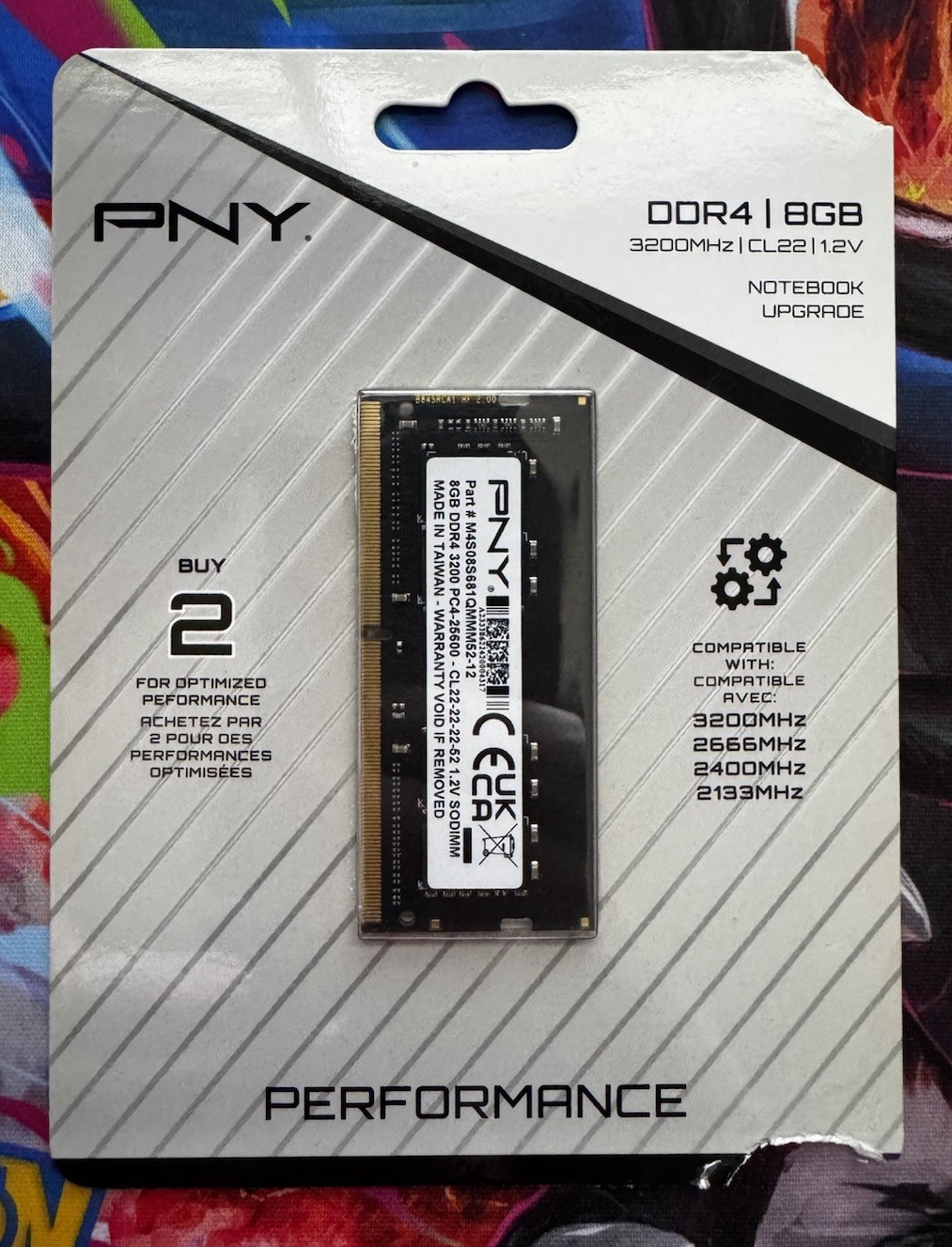 PNY Performance 8GB DDR4-3200 PC4-25600 CL22 SO-DIMM Memory Module MN8GSD43200-T