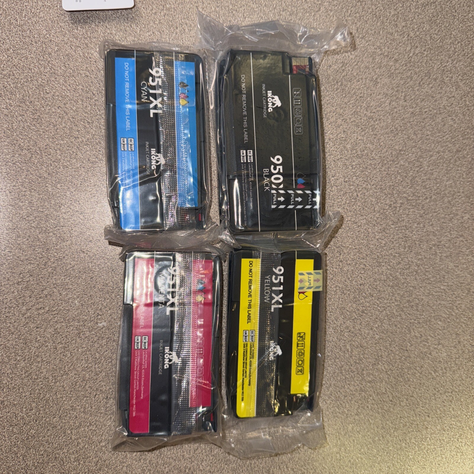 NEW Ikong 950XL 951XL Black Magenta Cyan Yellow Complete Set Ink Cartidges Set