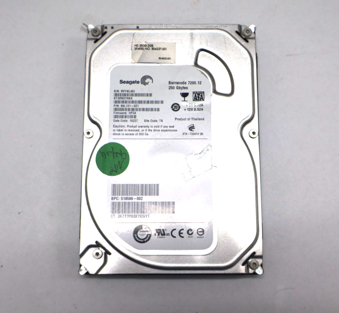 Seagate Barracuda 7200.12 ST3250318AS 250GB 3.5" 7200 RPM SATA 3.0Gbs Hard Drive