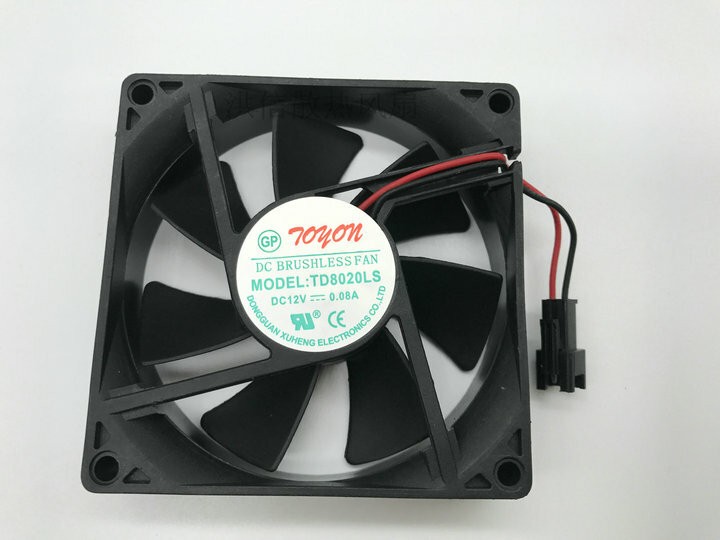 1 PC TOYON Cooling Fan TD8020LS DC 12V 0.08A 8020 8CM 2 Pin 80*80*20MM