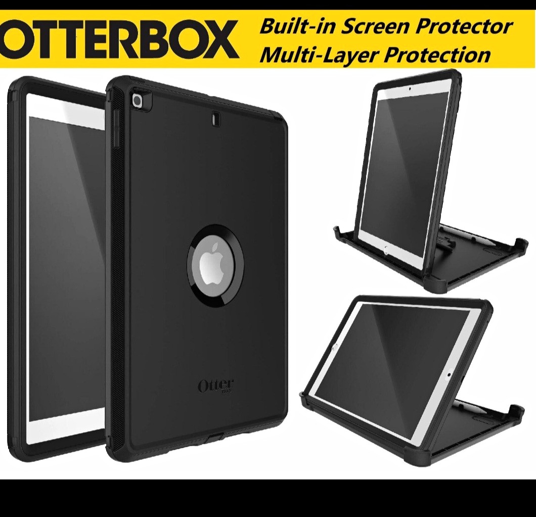 OtterBox Defender 10.2" Case for iPad 7th 8th 9th Gen Black Screen Protector