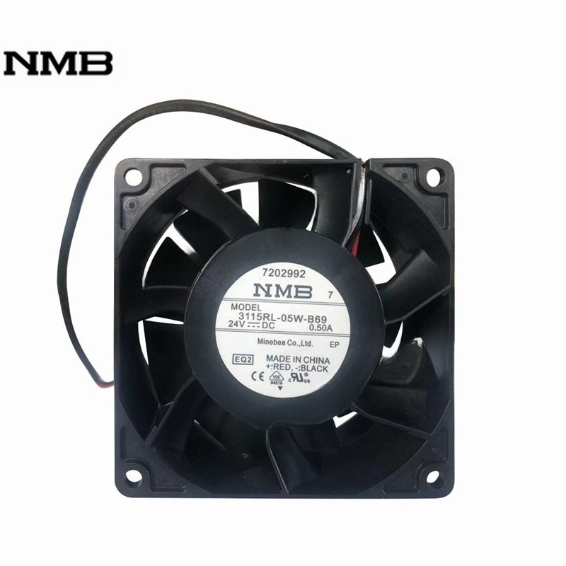 NMB 3115RL-05W-B69 DC 24V 0.50A 80*80*38MM For Schneider Inverter Cooling Fan