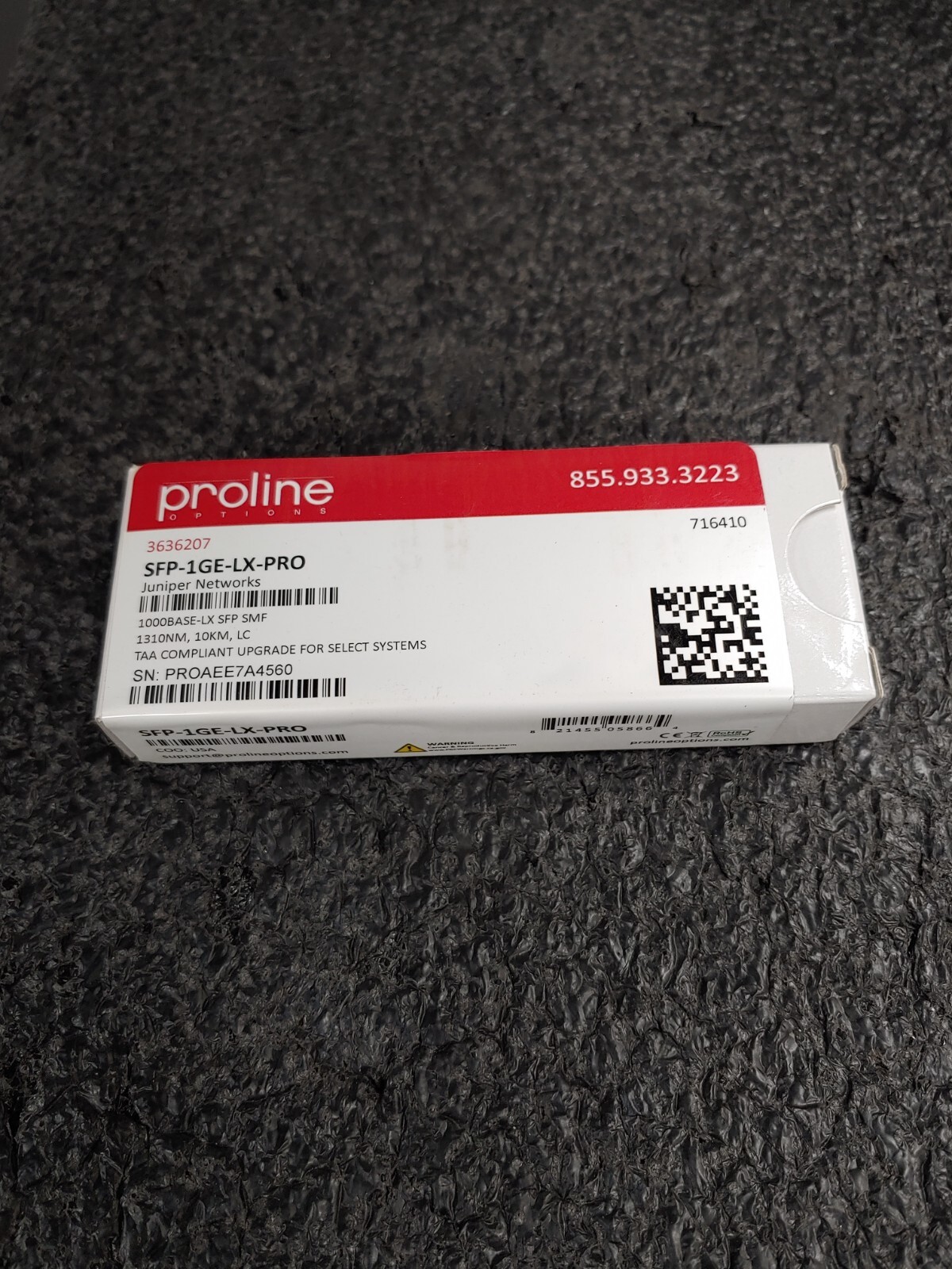 JUNIPER NETWORKS Proline SFP-1GE-LX-PRO 1000BASE-LX SFP SMF Transceiver