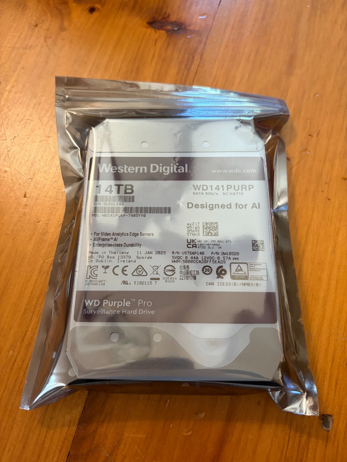 Western Digital Purple Pro 14TB Surveillance Hard Drive 3.5" WD141PURP Warranty