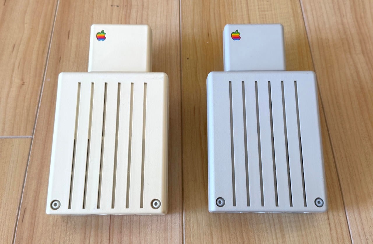 Two Vintage Apple Personal Modems 300/1200, Beige and Platinum White