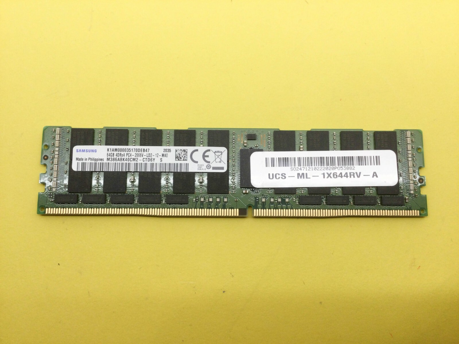SAMSUNG 64GB (1X64GB) 4DRX4 PC4-2666V SERVER MEMORY M386A8K40CM2-CTD