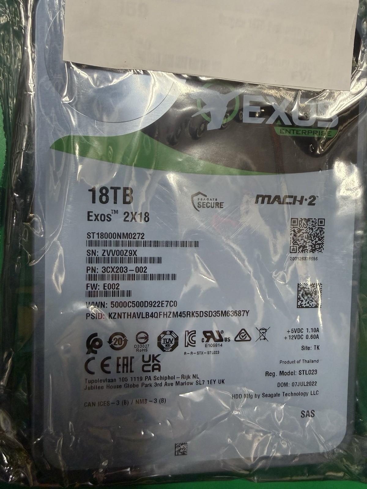 ST18000NM0272 Seagate EXOS 2X18 18TB 12Gbps 7.2K SAS 3.5" Hard Drive -New
