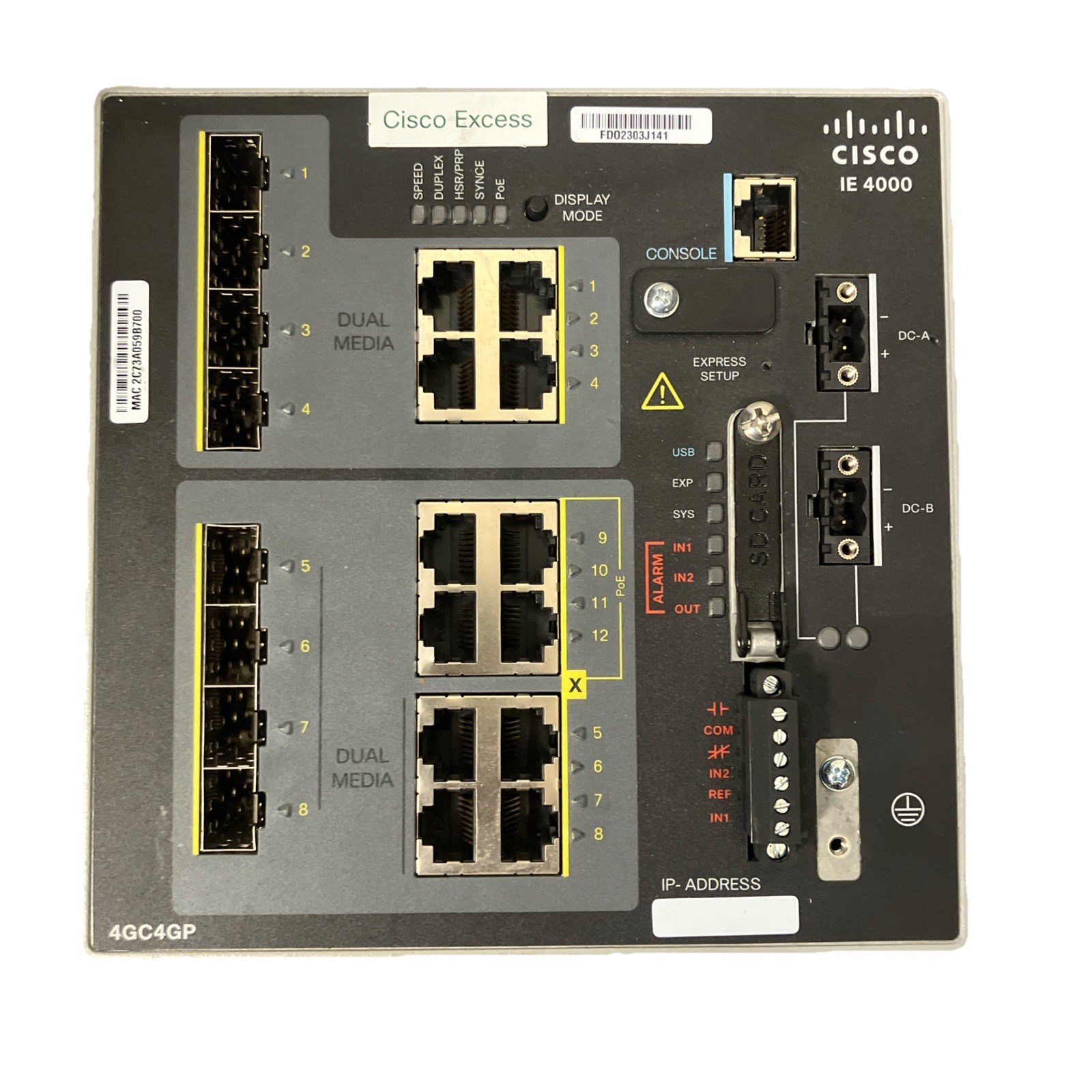 Cisco IE-4000-4GC4GP-E Industrial Ethernet Switch