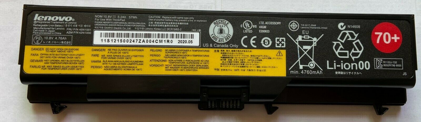 Genuine Battery 45N1001 For Lenovo Thinkpad T430 T530 W530 W520 L430 L530 6Cell