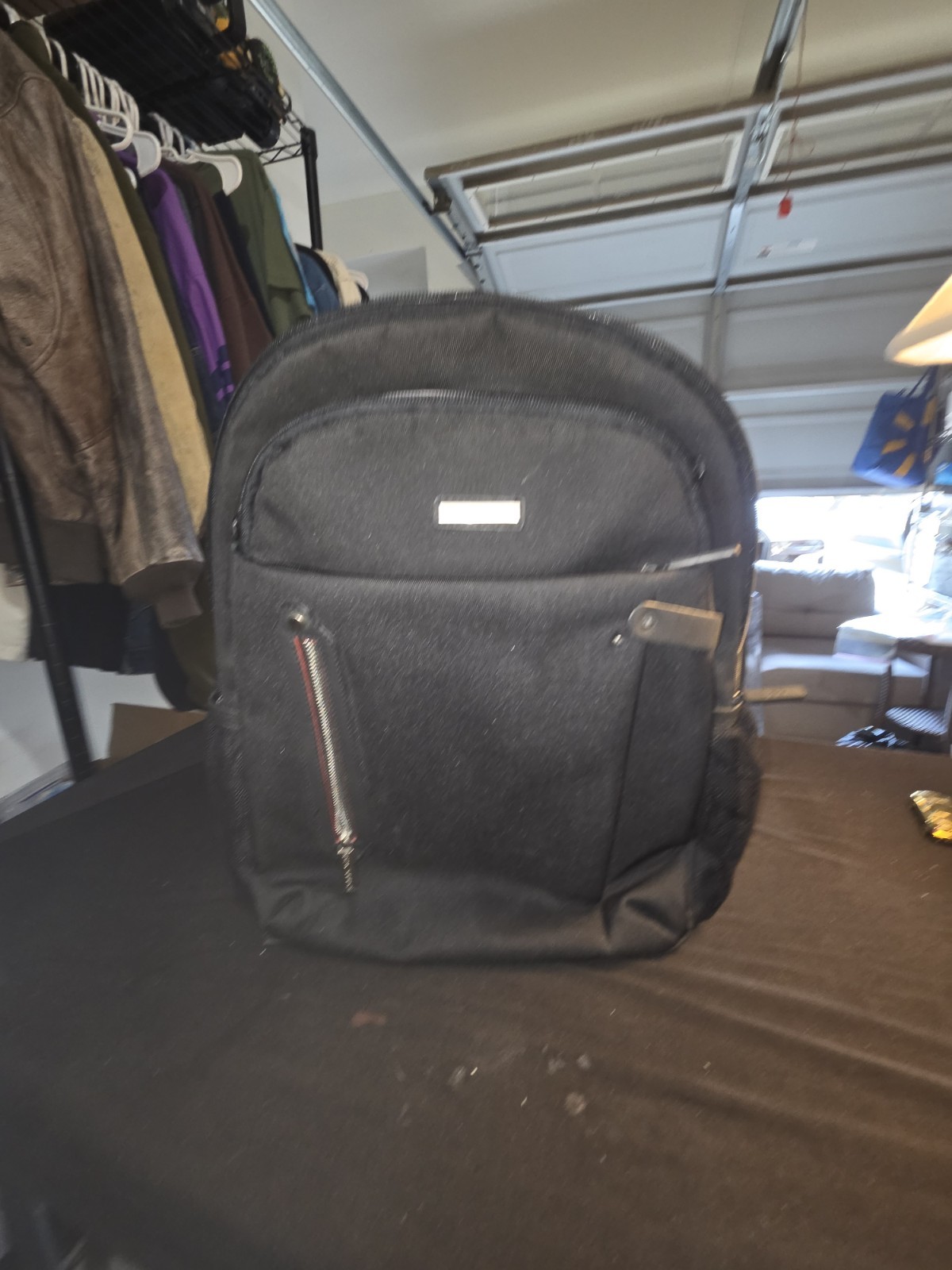 Eco Style Black Polyester Backpack Padded  Laptop Solid Universal