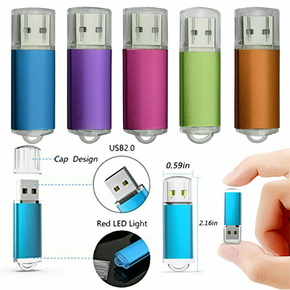 5 Pack USB Flash Drive USB 2.0 Flash Pen Stick Pen Drive USB Memory Stick Bulk