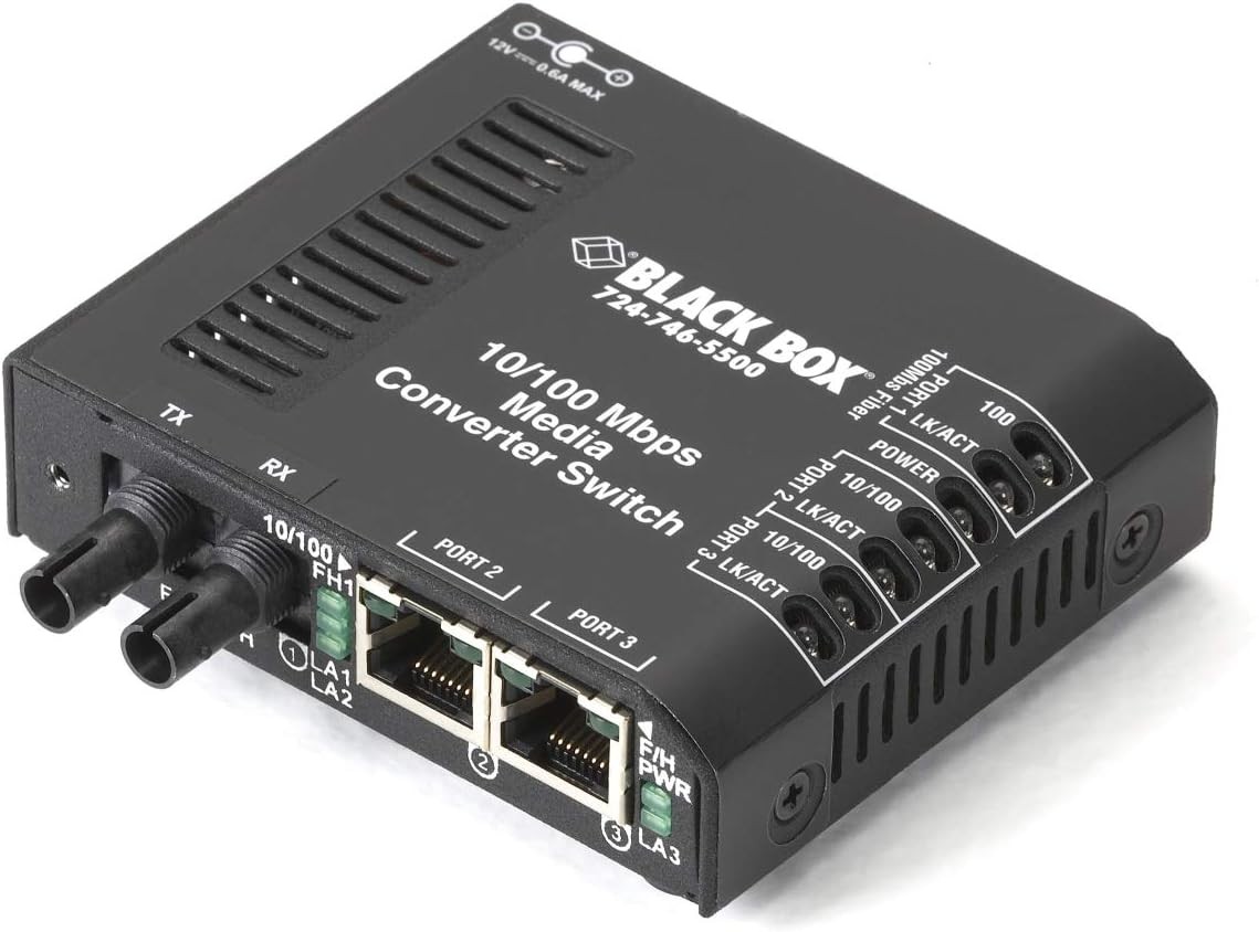 ✨ Black Box 5-Port 10/100 Fast Ethernet Switch USB Powered - LBS005A - OPEN BOX