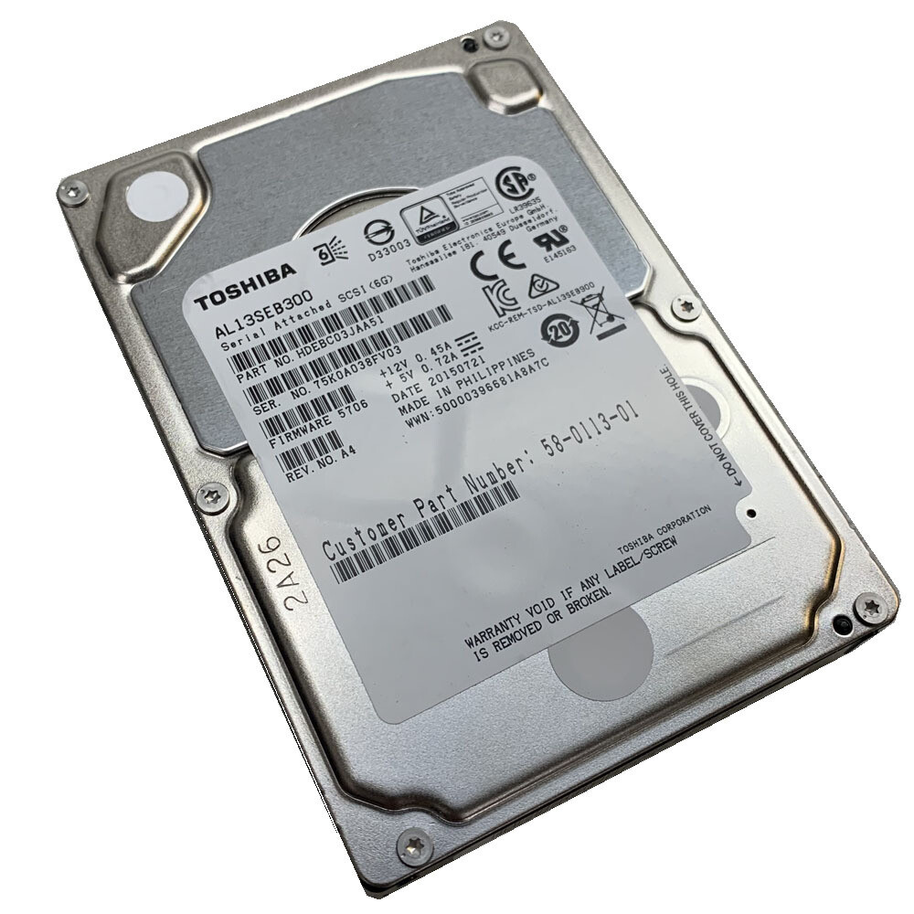 Cisco Toshiba 300GB SAS 10K 6Gb/s 2.5" AL13SEB300 58-0113-01 Hard Drive HDD