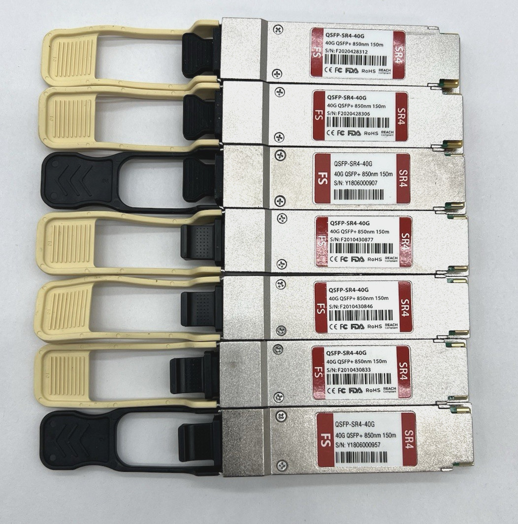 Lot of (7) FS 40G QSFP-SR4-40G 850nm 150m Transceiver Module
